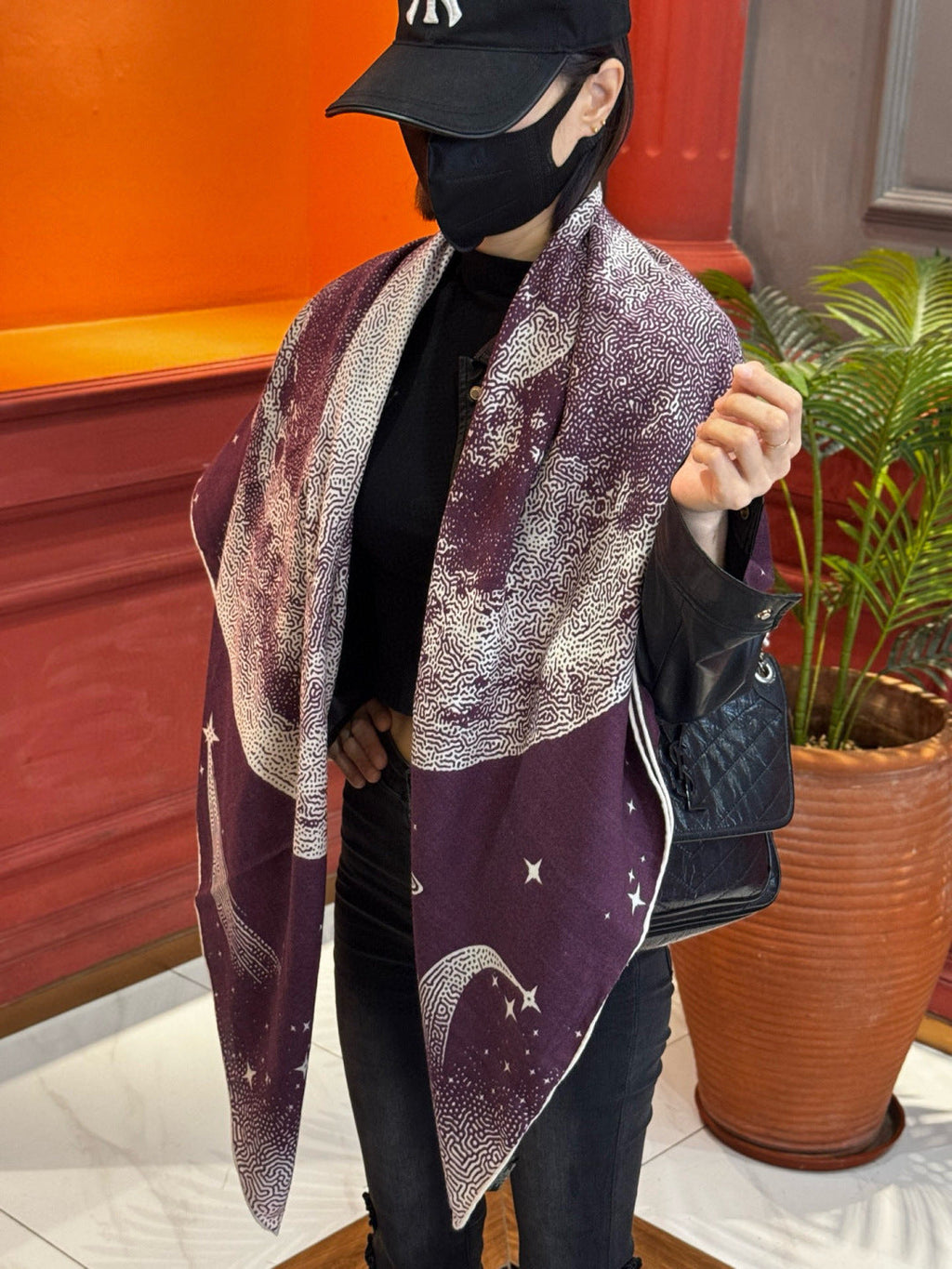 HERMES HERMES 25S SCARF 140 IN SILK CASERE 987419