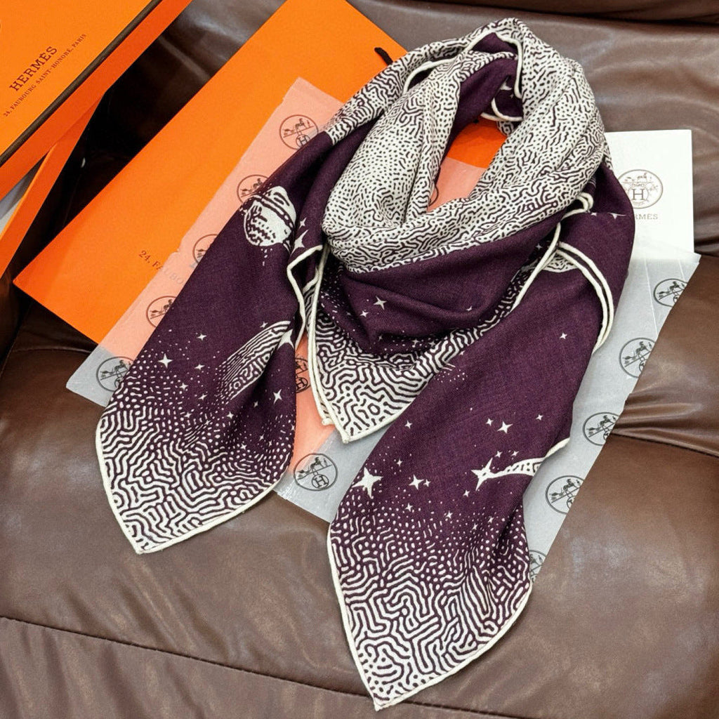 HERMES HERMES 25S SCARF 140 IN SILK CASERE 987419