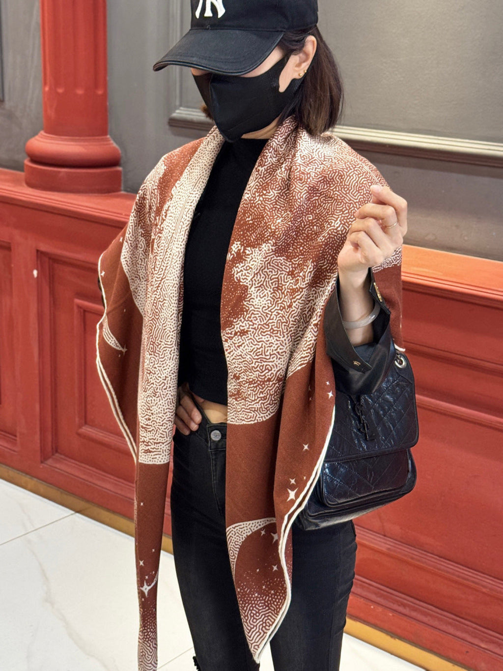 HERMES HERMES 25S SCARF 140 IN SILK CASERE 987420