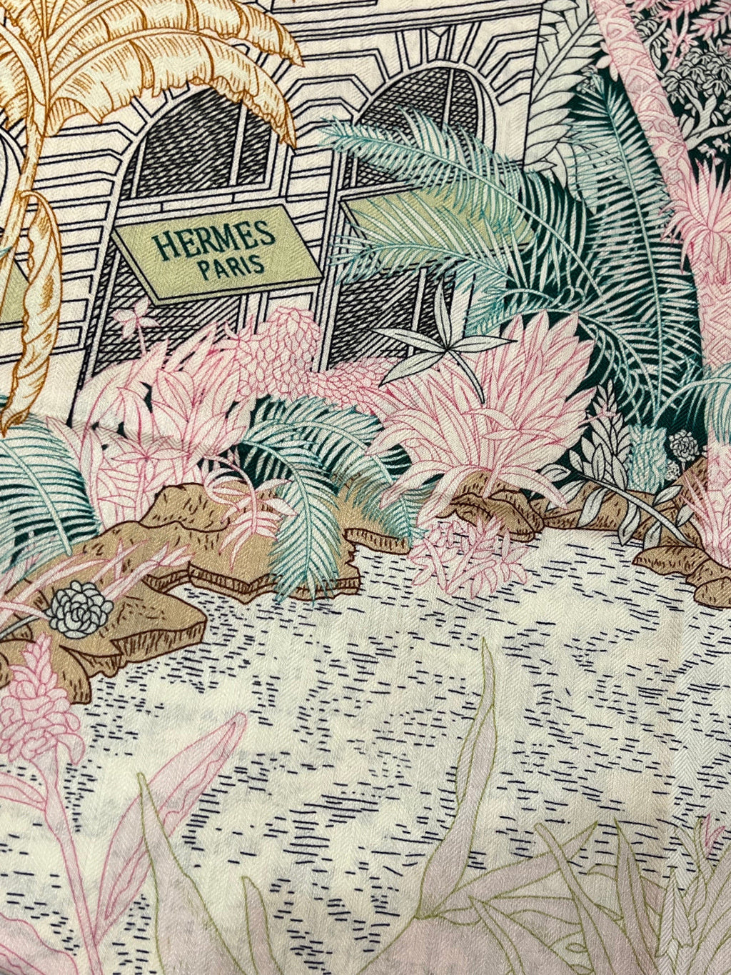 HERMES HERMES 25S SCARF 140 IN SILK CASERE 987478