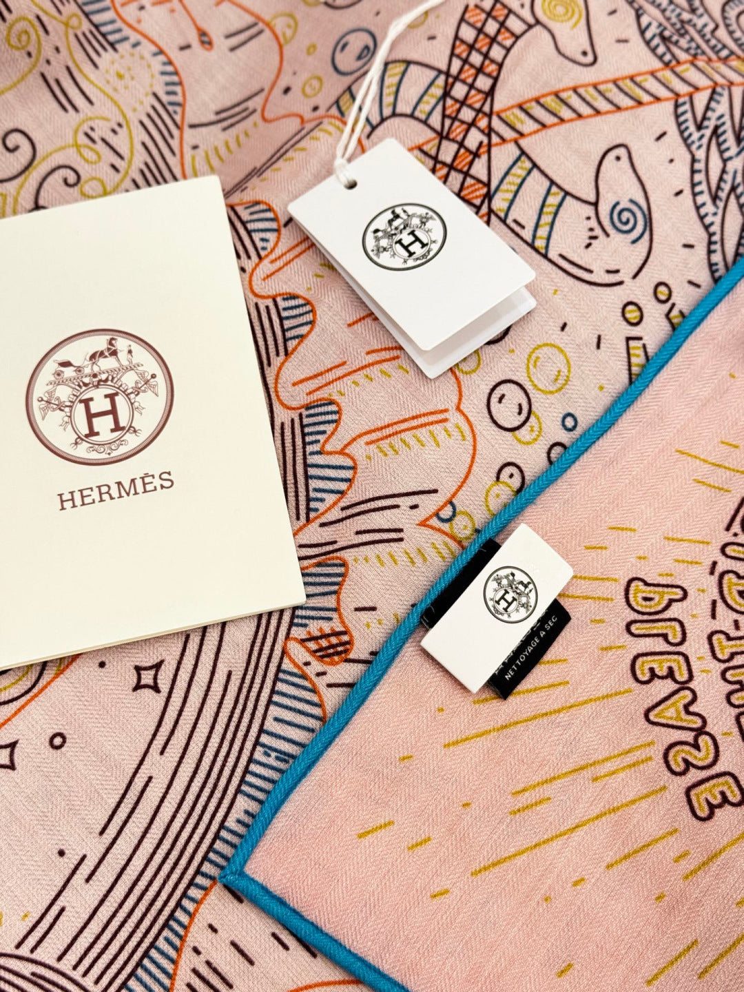 HERMES HERMES 25S SCARF 135 IN SILK CASERE 987501
