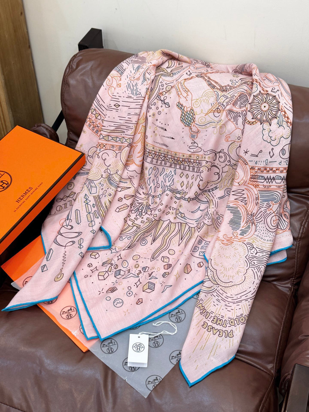 HERMES HERMES 25S SCARF 135 IN SILK CASERE 987501
