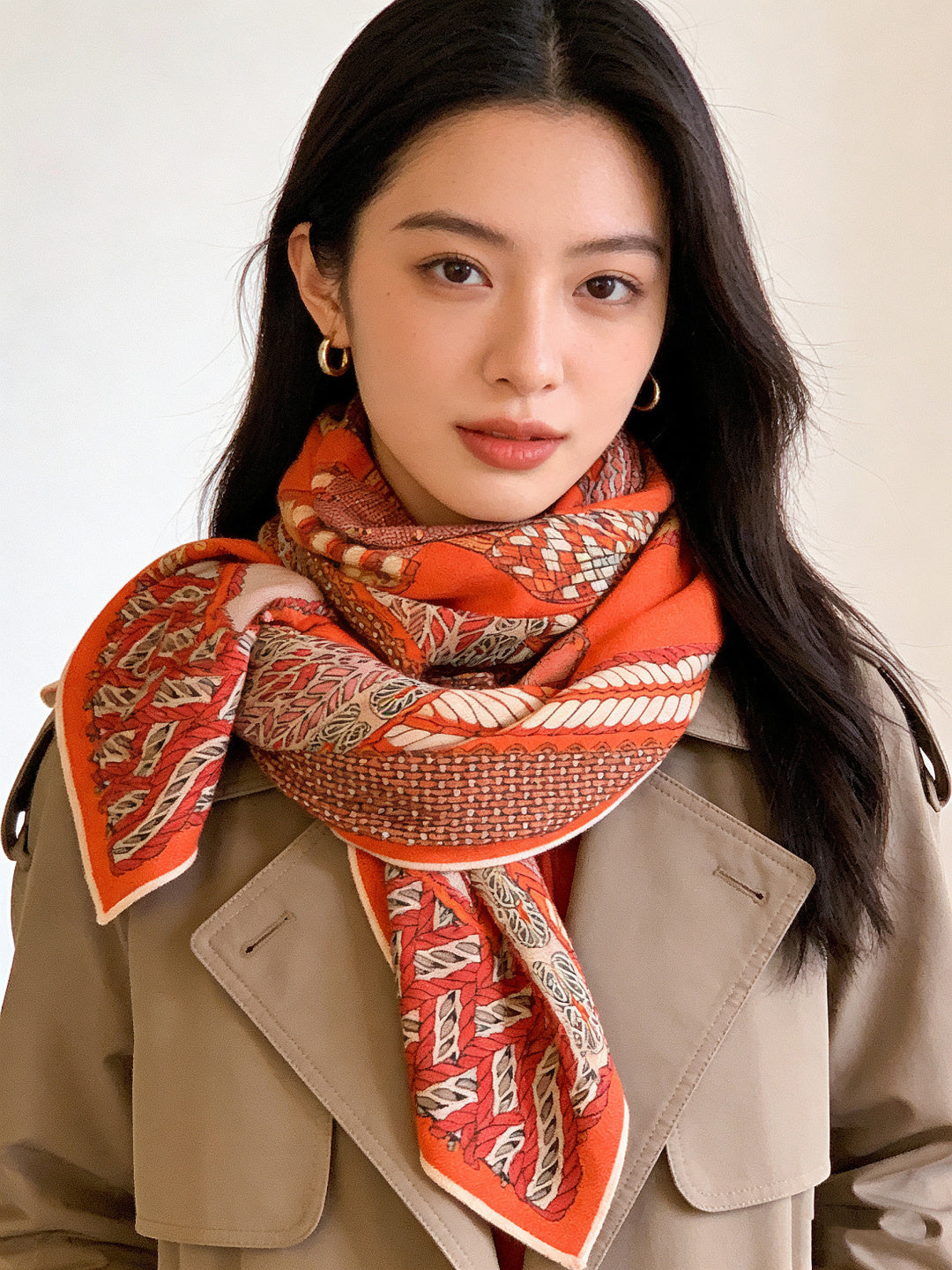 HERMES HERMES 25S SCARF 140 IN SILK 989535