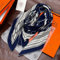 HERMES HERMES 25S SCARF 140 IN SILK CASERE 991681