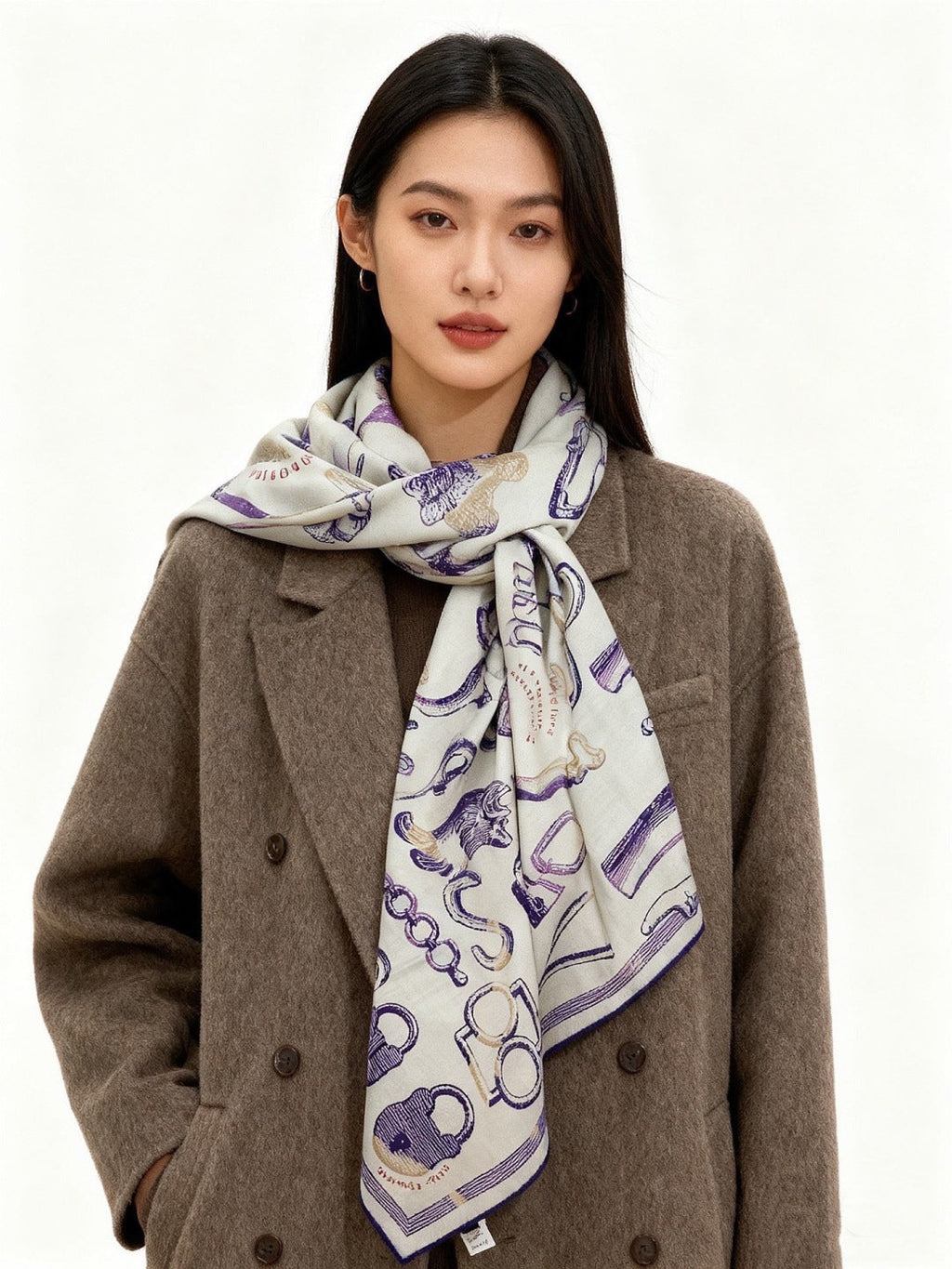 HERMES HERMES 25S SCARF 137 IN SILK CASERE 991688
