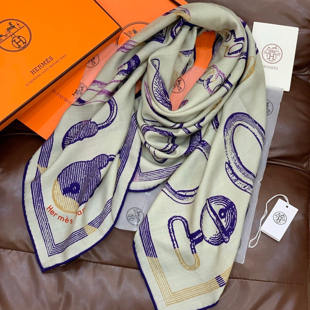 HERMES HERMES 25S SCARF 137 IN SILK CASERE 991688
