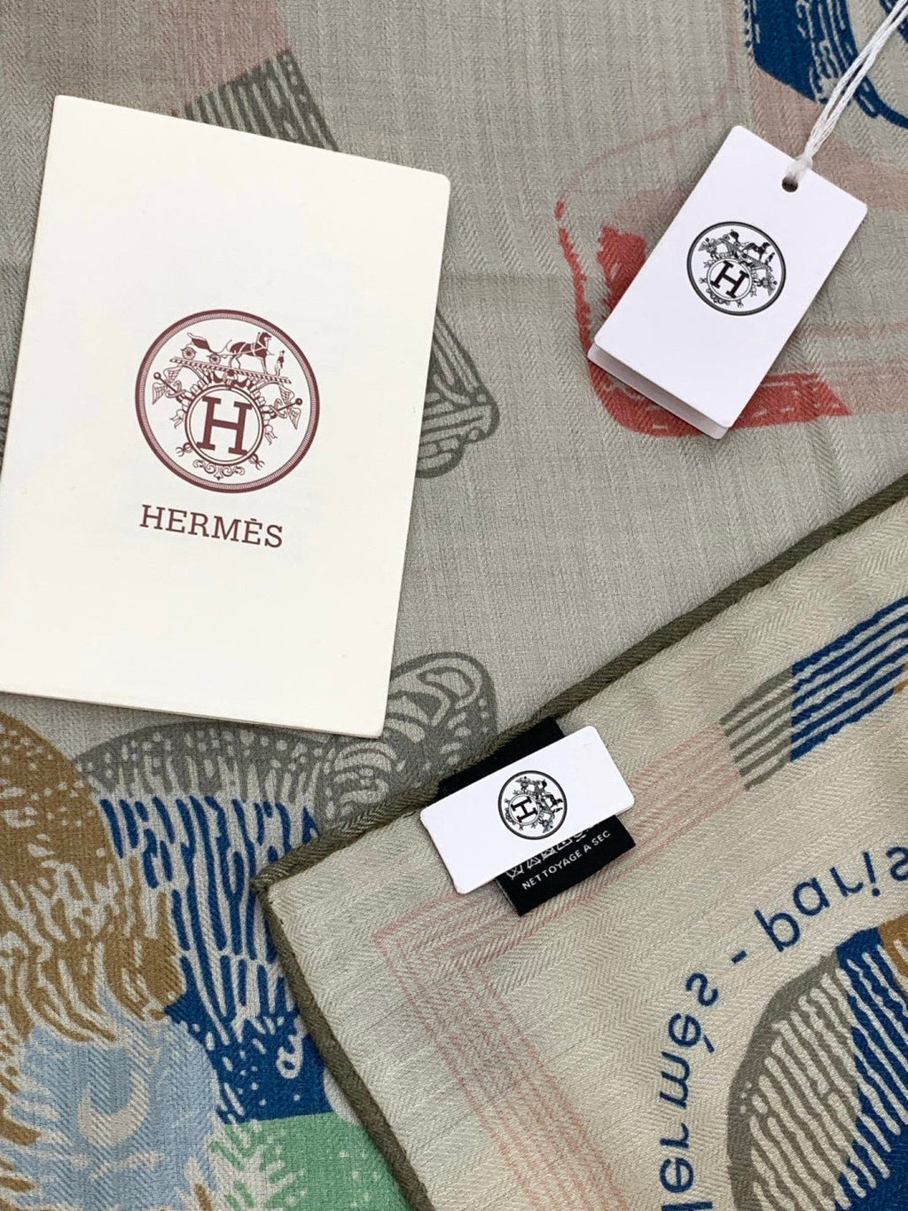 HERMES HERMES 25S SCARF 137 IN SILK CASERE 991689
