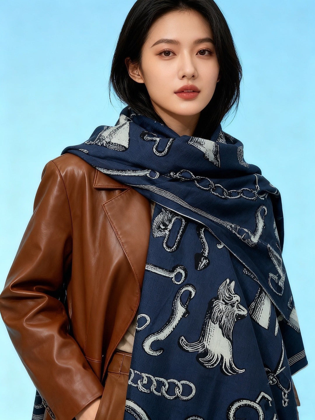 HERMES HERMES 25S SCARF 137 IN SILK CASERE 991690
