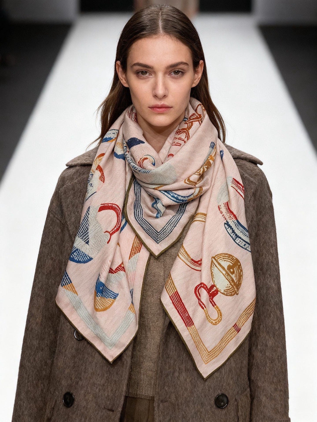 HERMES HERMES 25S SCARF 137 IN SILK CASERE 991691