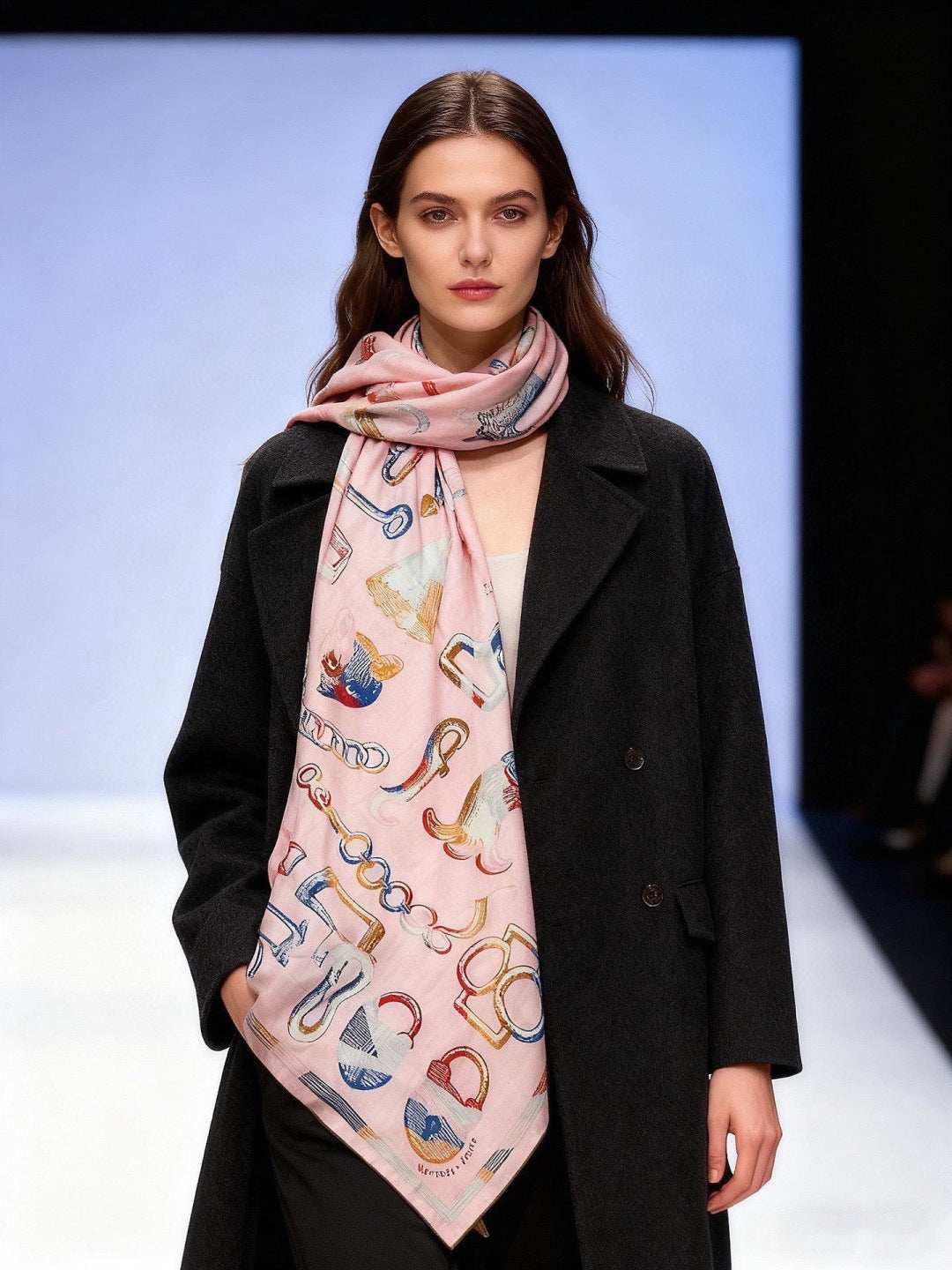 HERMES HERMES 25S SCARF 137 IN SILK CASERE 991691
