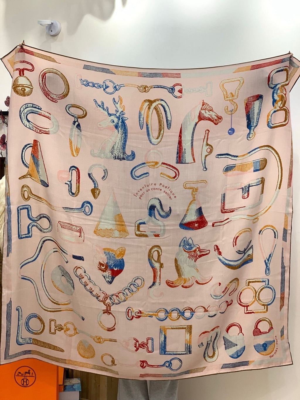 HERMES HERMES 25S SCARF 137 IN SILK CASERE 991691