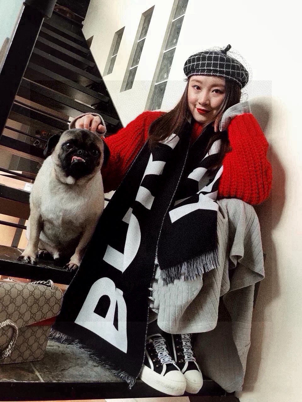 BURBERRY BBR SCARF 188 CM IN CASHMERE 551357