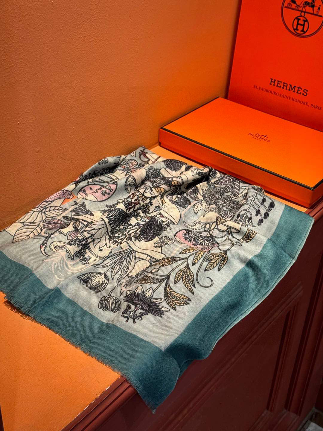 HERMES HERMES 25S SCARF 200 IN CASERE SILK 732071