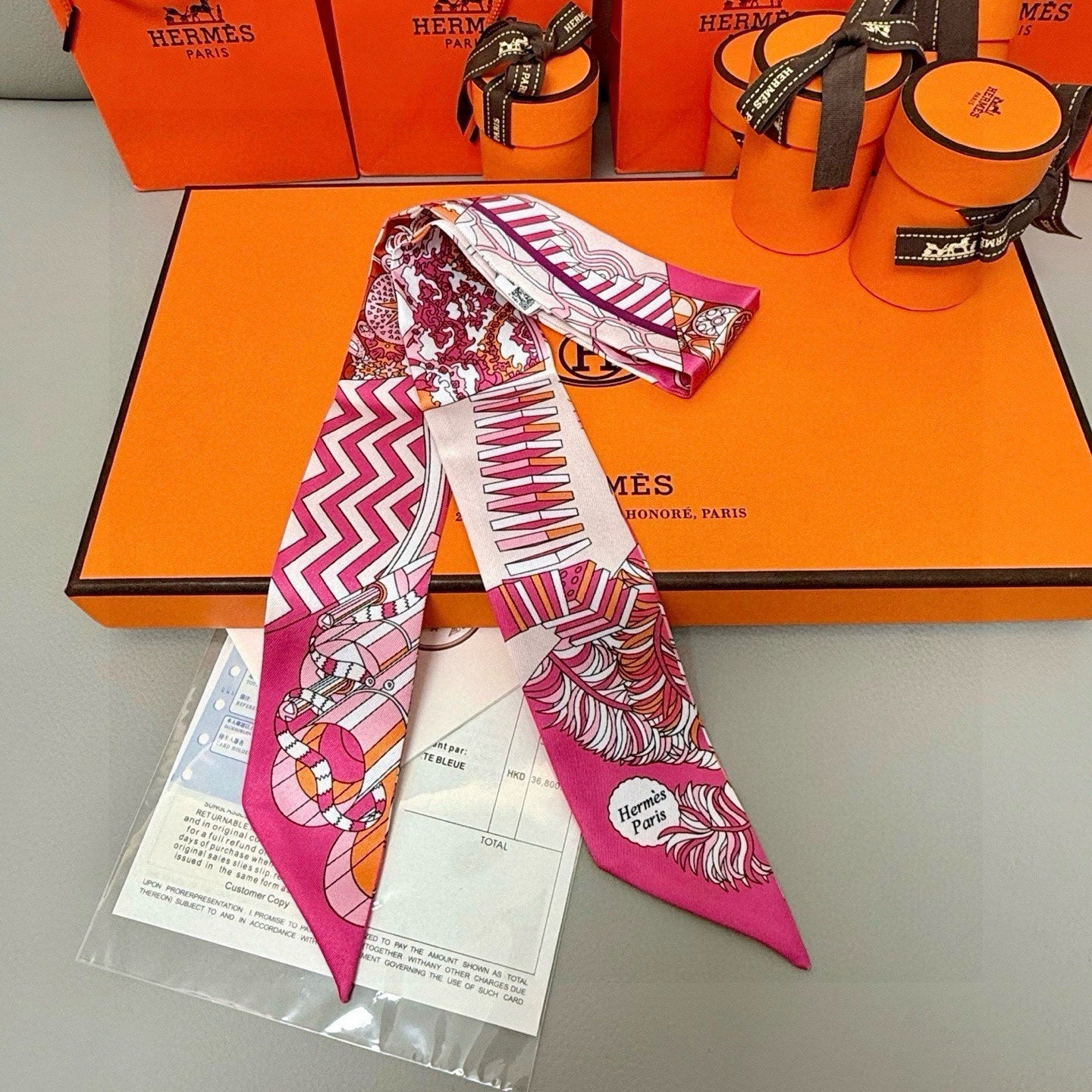 HERMES HERMES 25S SILK NECKERCHIEF 86 IN SILK 714347
