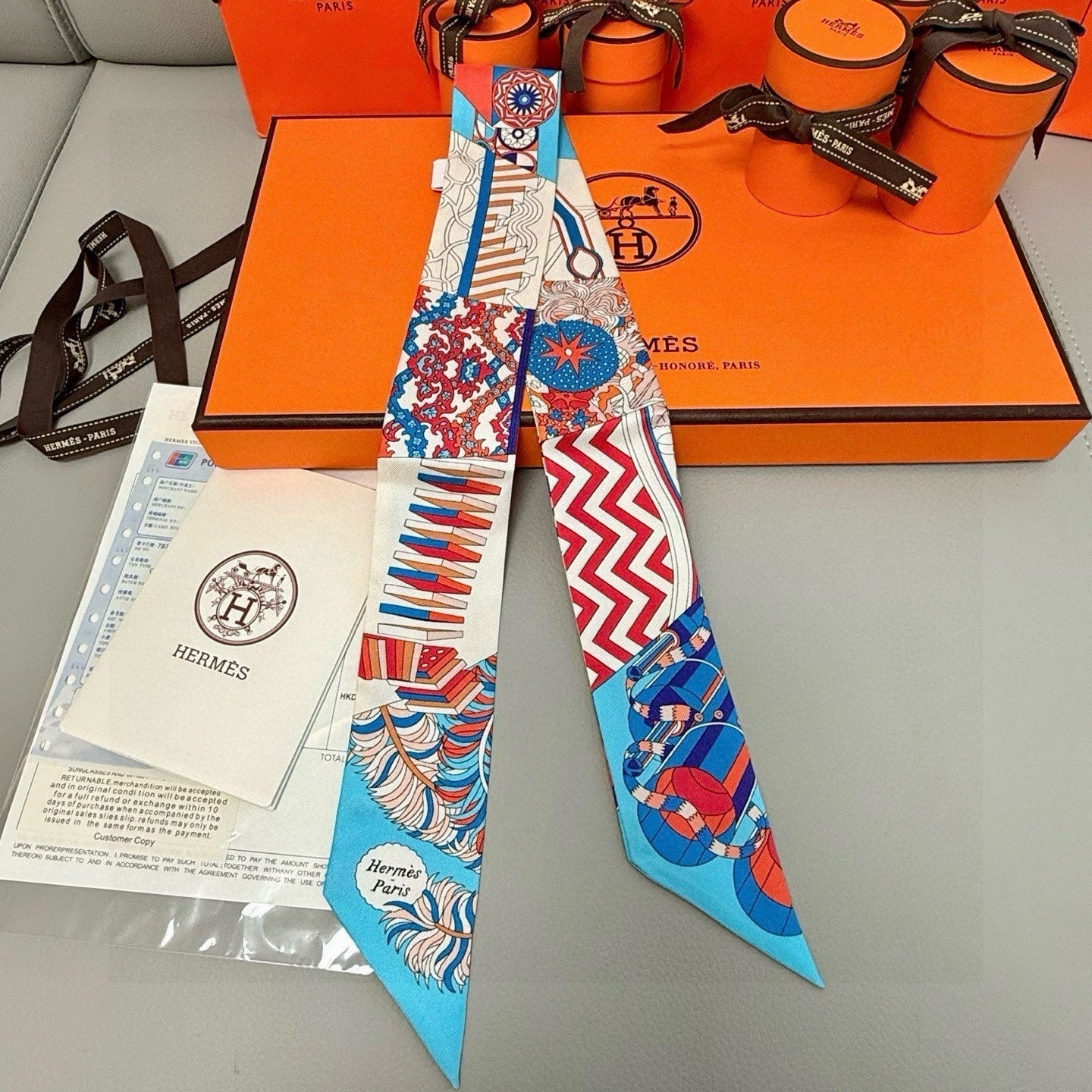 HERMES HERMES 25S SILK NECKERCHIEF 86 IN SILK 714348