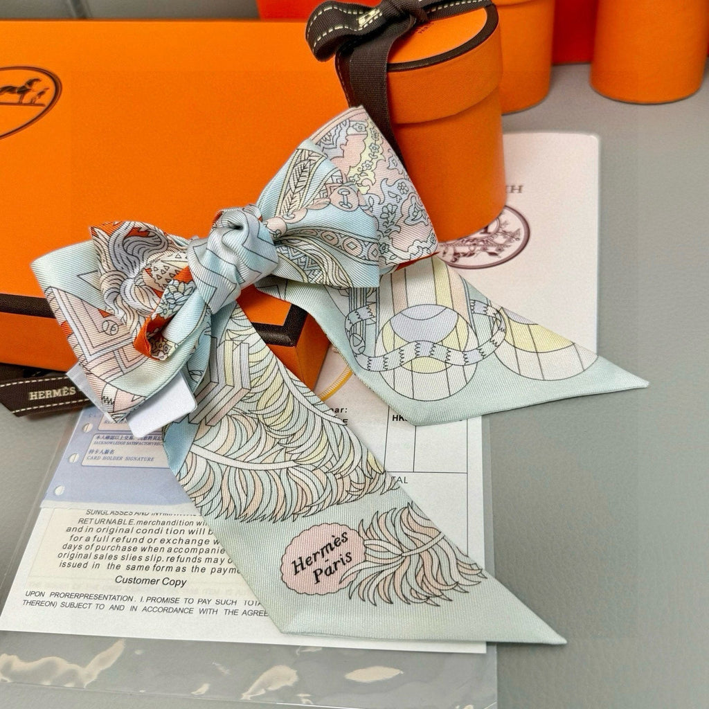 HERMES HERMES 25S SILK NECKERCHIEF 86 IN SILK 714349