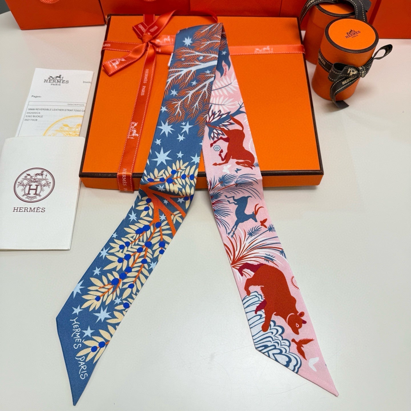 HERMES HERMES 25S SILK NECKERCHIEF 86 IN SILK 714351