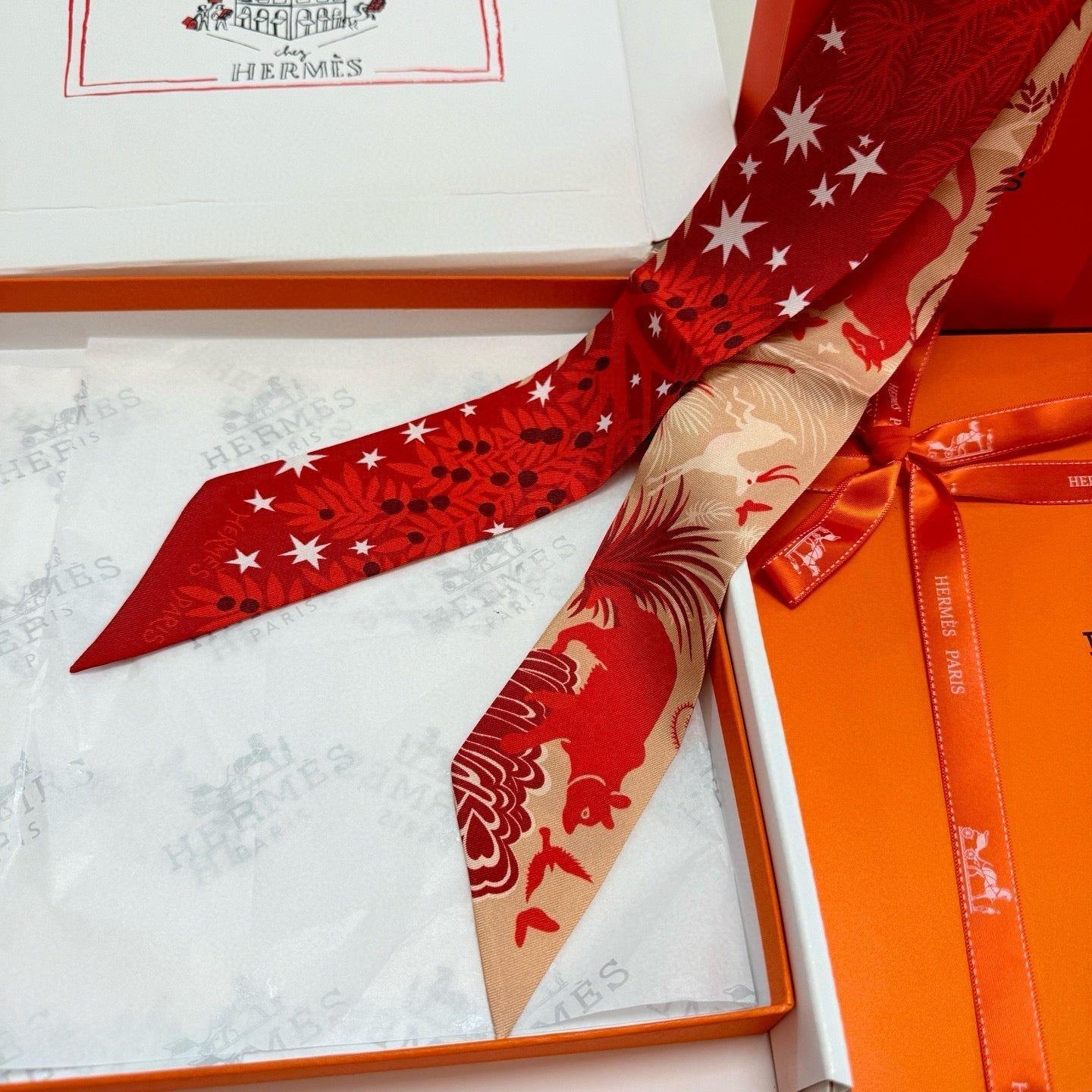 HERMES HERMES 25S SILK NECKERCHIEF 86 IN SILK 714352