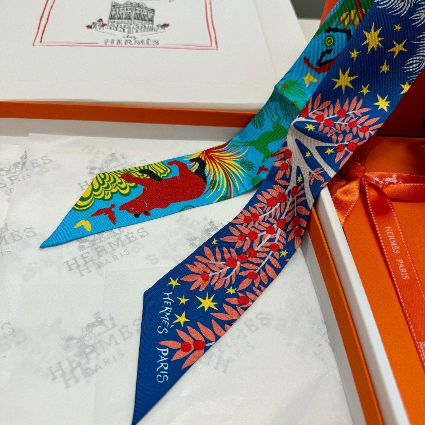HERMES HERMES 25S SILK NECKERCHIEF 86 IN SILK 714353