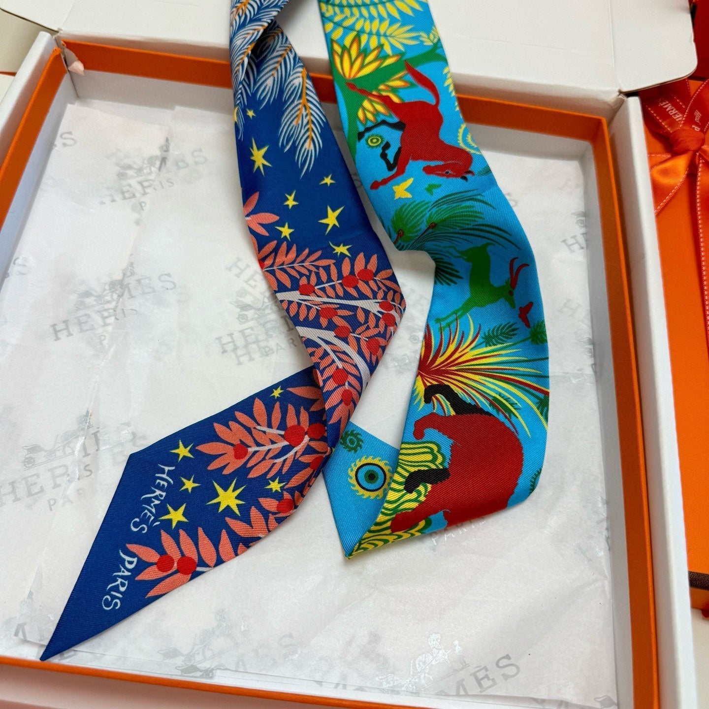 HERMES HERMES 25S SILK NECKERCHIEF 86 IN SILK 714353