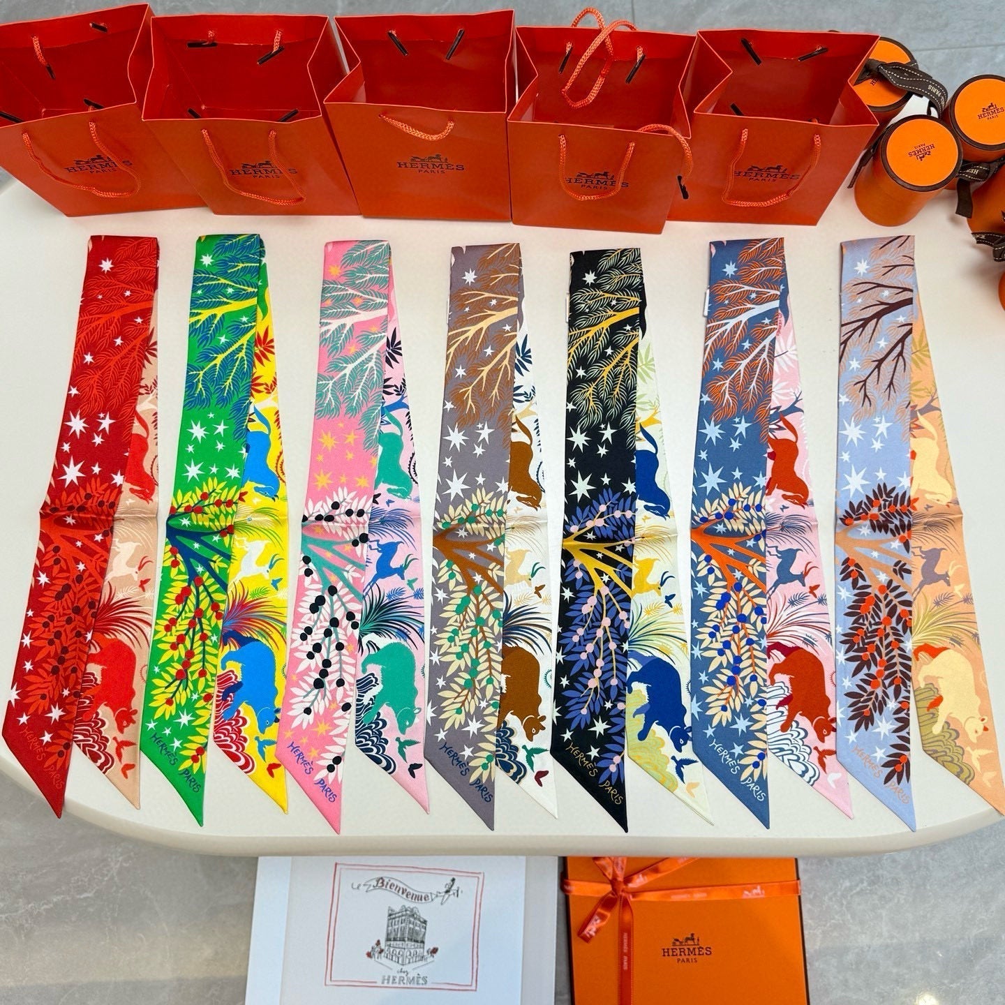 HERMES HERMES 25S SILK NECKERCHIEF 86 IN SILK 714354