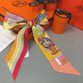 HERMES HERMES 25S SILK NECKERCHIEF 86 IN SILK 714360