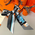HERMES HERMES 25S SILK NECKERCHIEF 86 IN SILK 714361