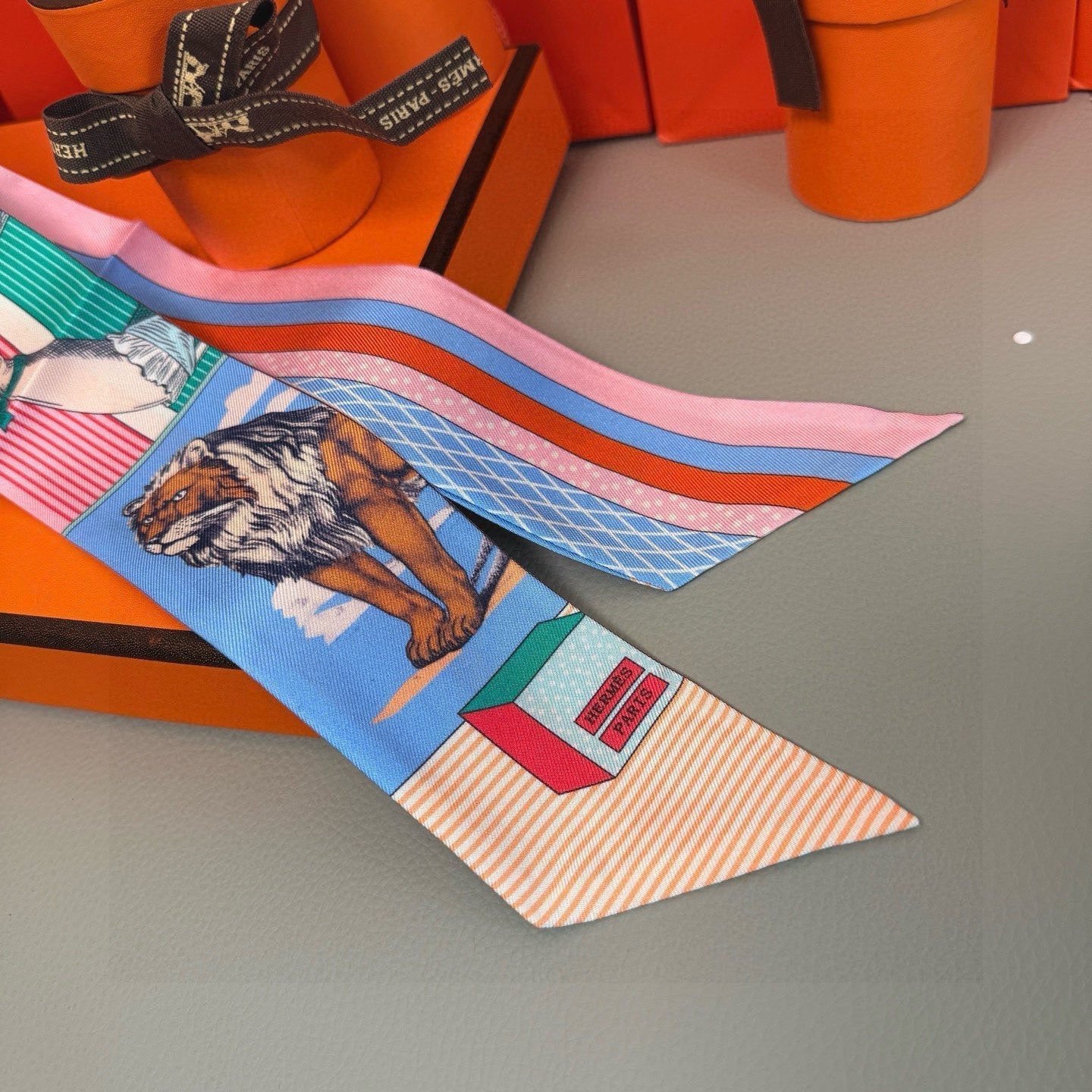 HERMES HERMES 25S SILK NECKERCHIEF 86 IN SILK 714362