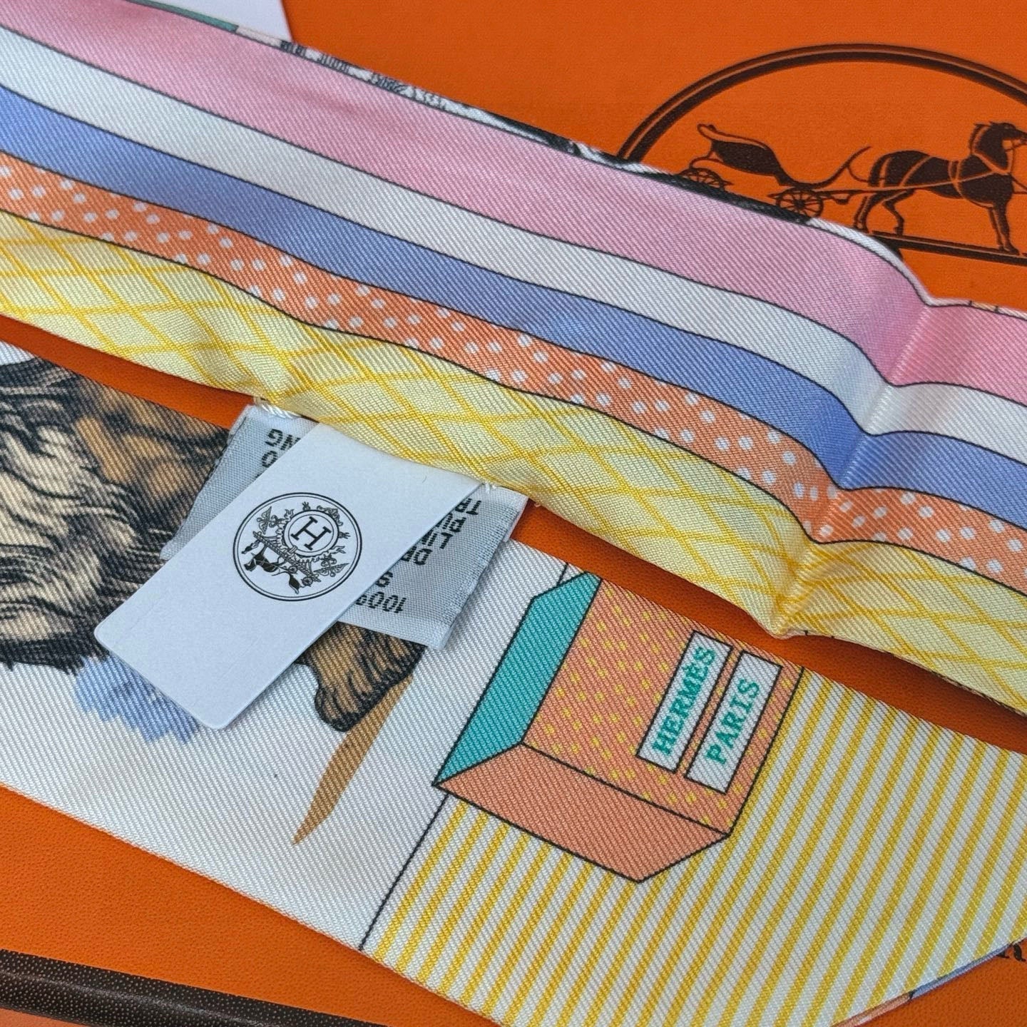 HERMES HERMES 25S SILK NECKERCHIEF 86 IN SILK 714363