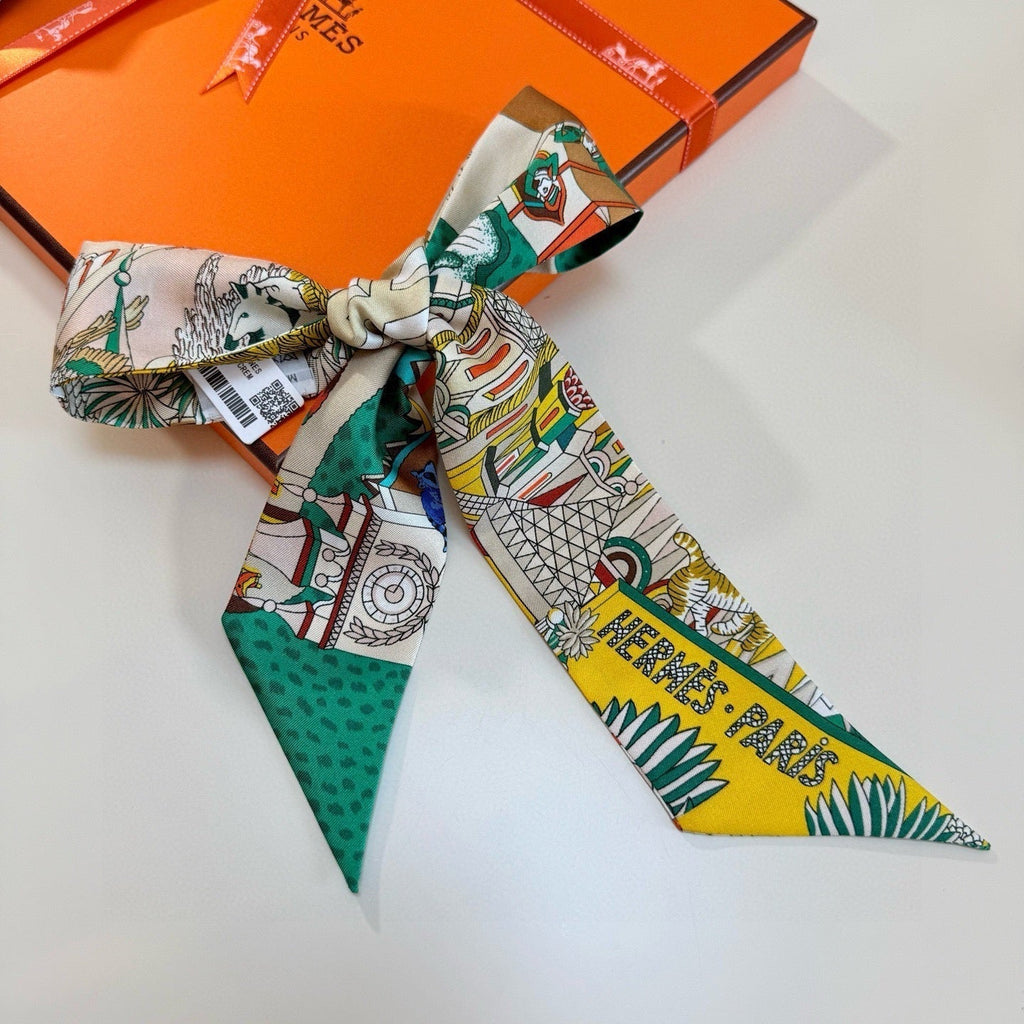 HERMES HERMES 25S NECKERCHIEF 86 IN SILK 989358