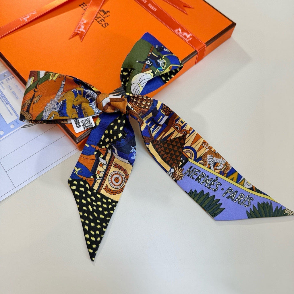 HERMES HERMES 25S NECKERCHIEF 86 IN SILK 989359