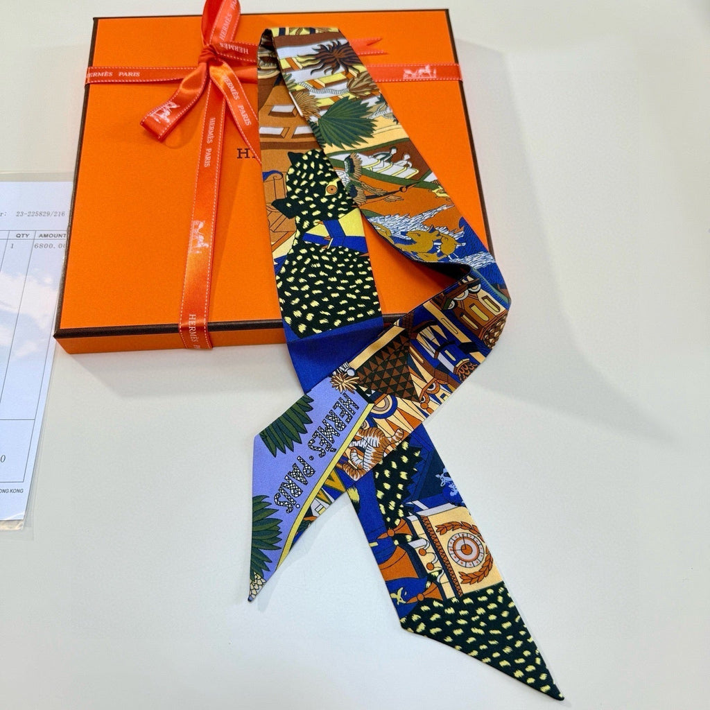 HERMES HERMES 25S NECKERCHIEF 86 IN SILK 989359