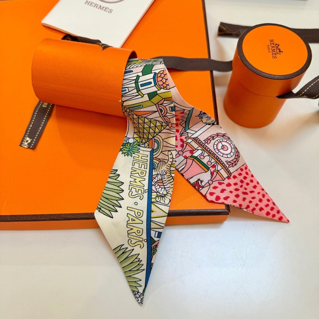 HERMES HERMES 25S NECKERCHIEF 86 IN SILK 989360