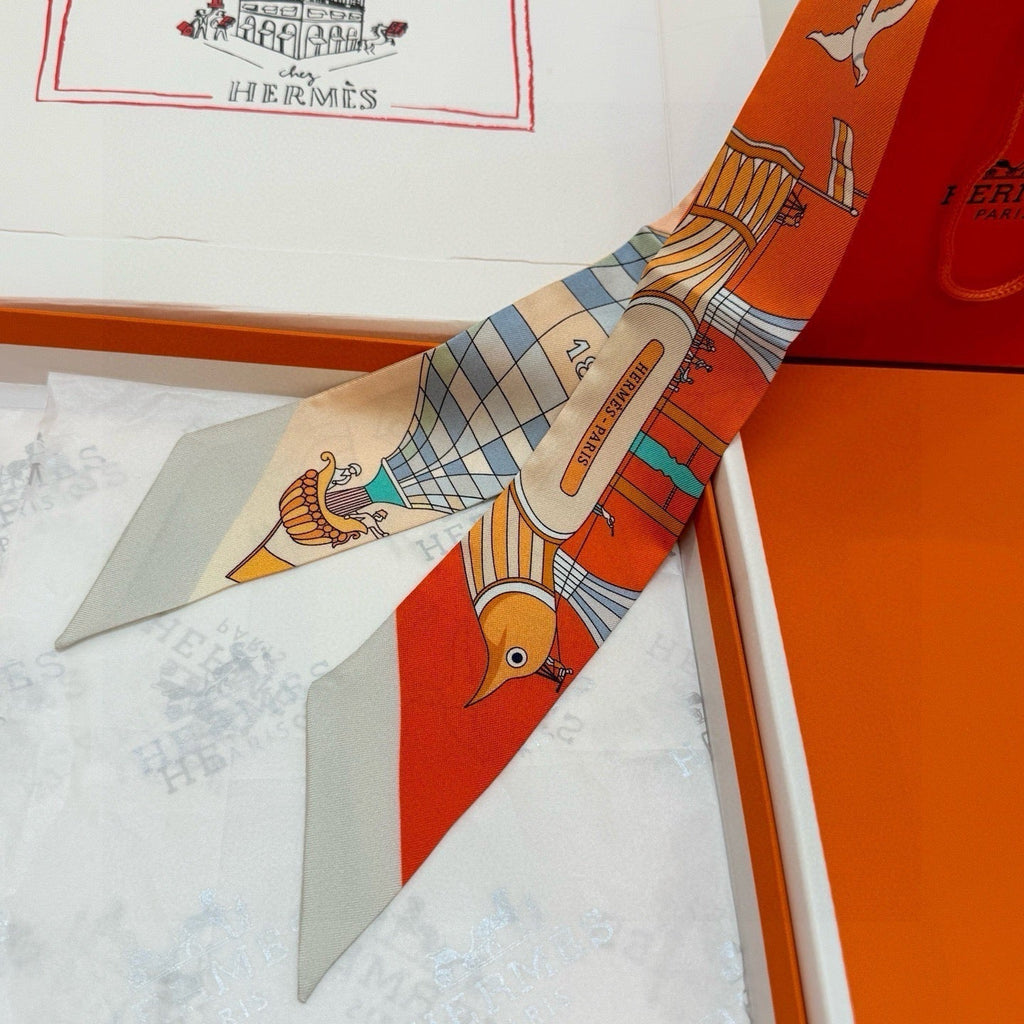 HERMES HERMES 25S NECKERCHIEF 86 IN SILK 991543