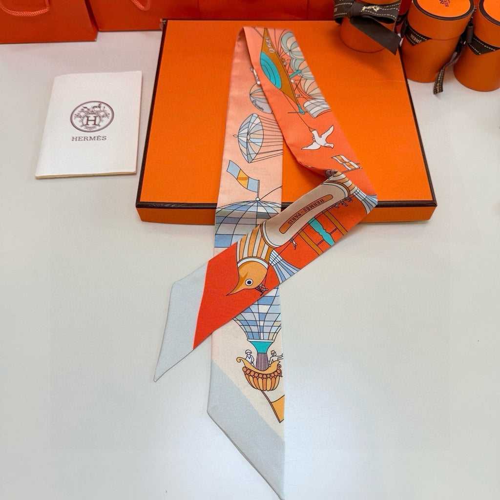HERMES HERMES 25S NECKERCHIEF 86 IN SILK 991543