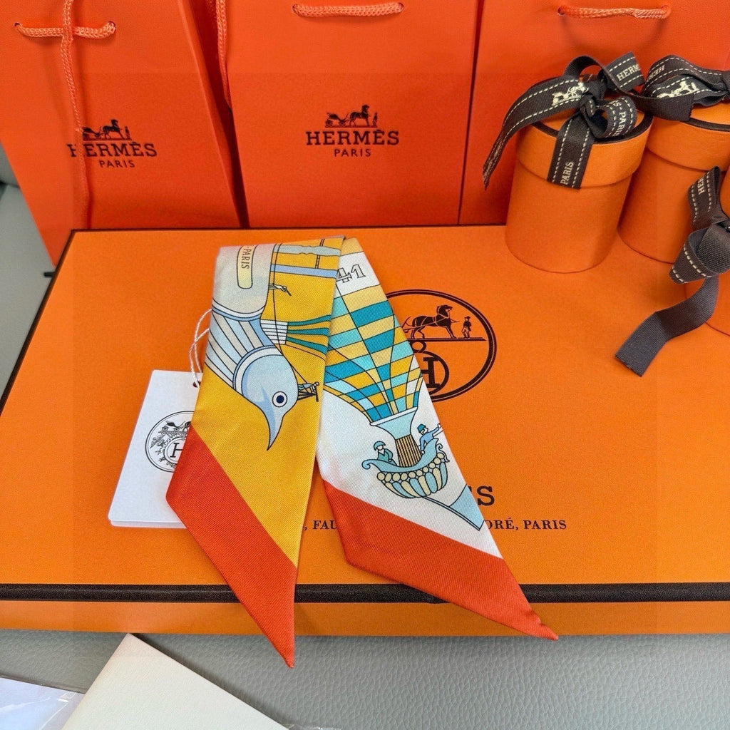 HERMES HERMES 25S NECKERCHIEF 86 IN SILK 991545