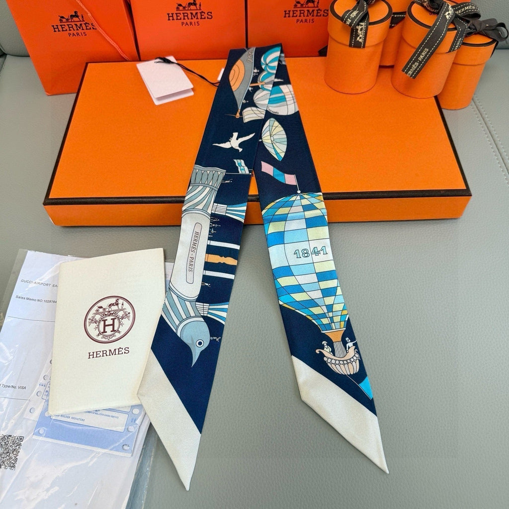 HERMES HERMES 25S NECKERCHIEF 86 IN SILK 991546
