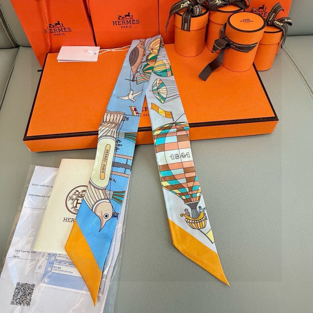 HERMES HERMES 25S NECKERCHIEF 86 IN SILK 991547
