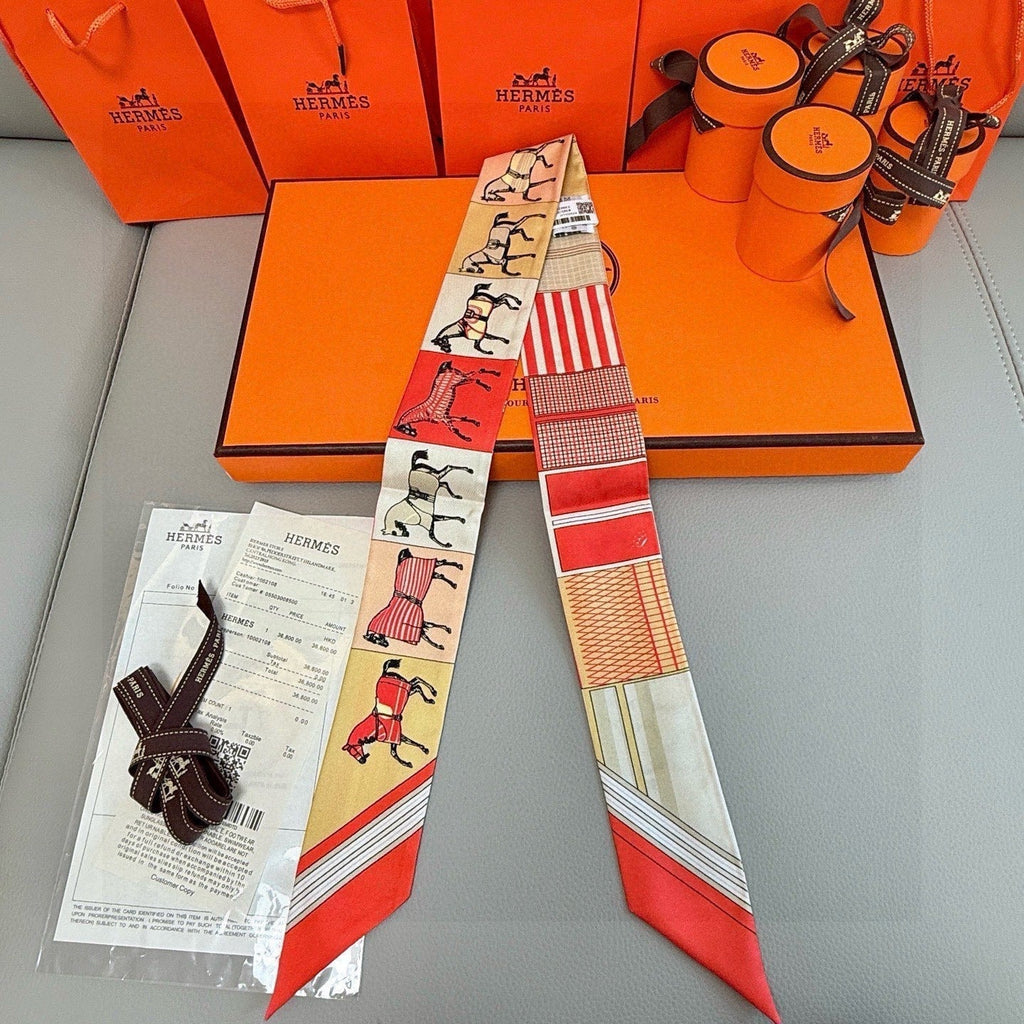 HERMES HERMES 25S NECKERCHIEF 86 IN SILK 991550