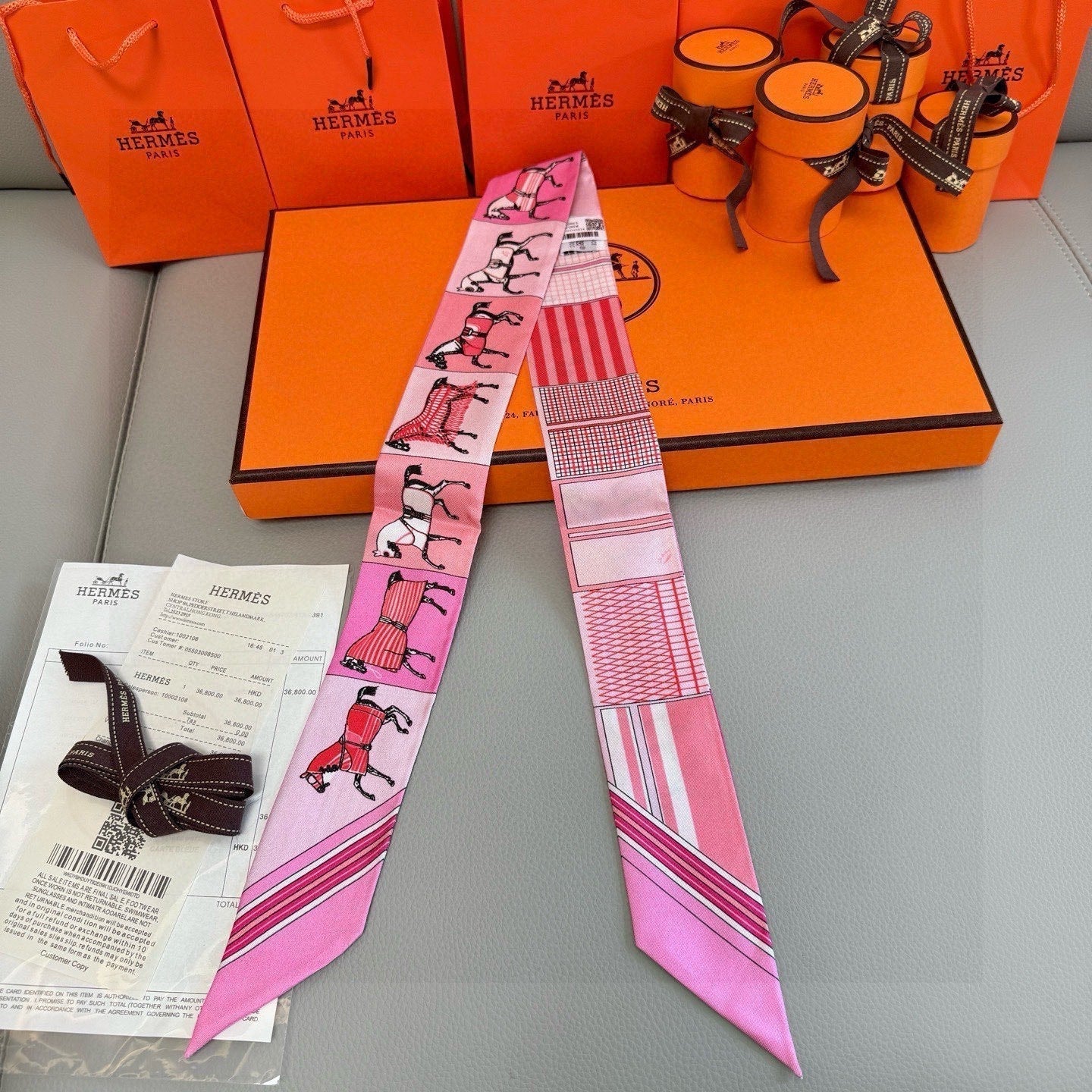 HERMES HERMES 25S NECKERCHIEF 86 IN SILK 991553