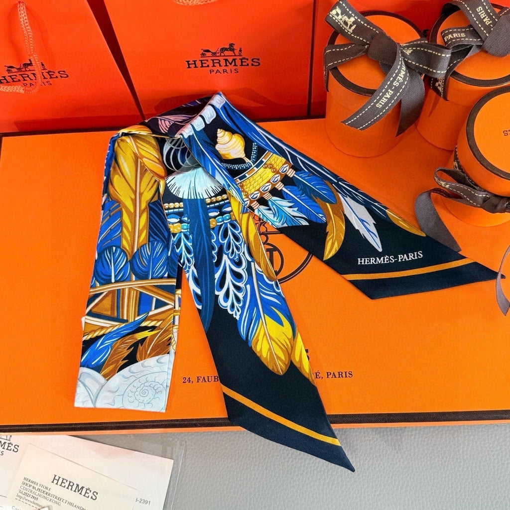 HERMES HERMES 25S NECKERCHIEF 86 IN SILK 991554