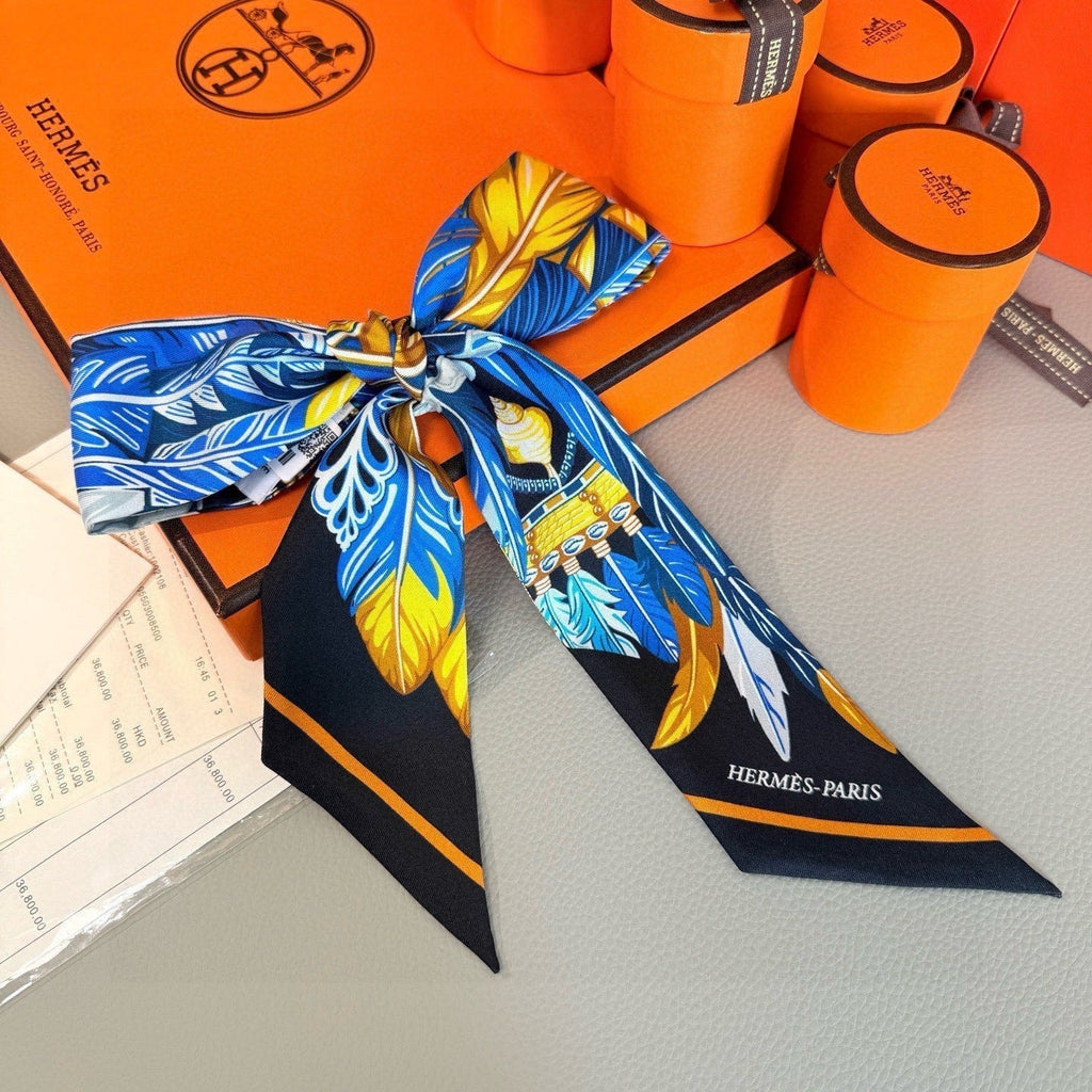 HERMES HERMES 25S NECKERCHIEF 86 IN SILK 991554