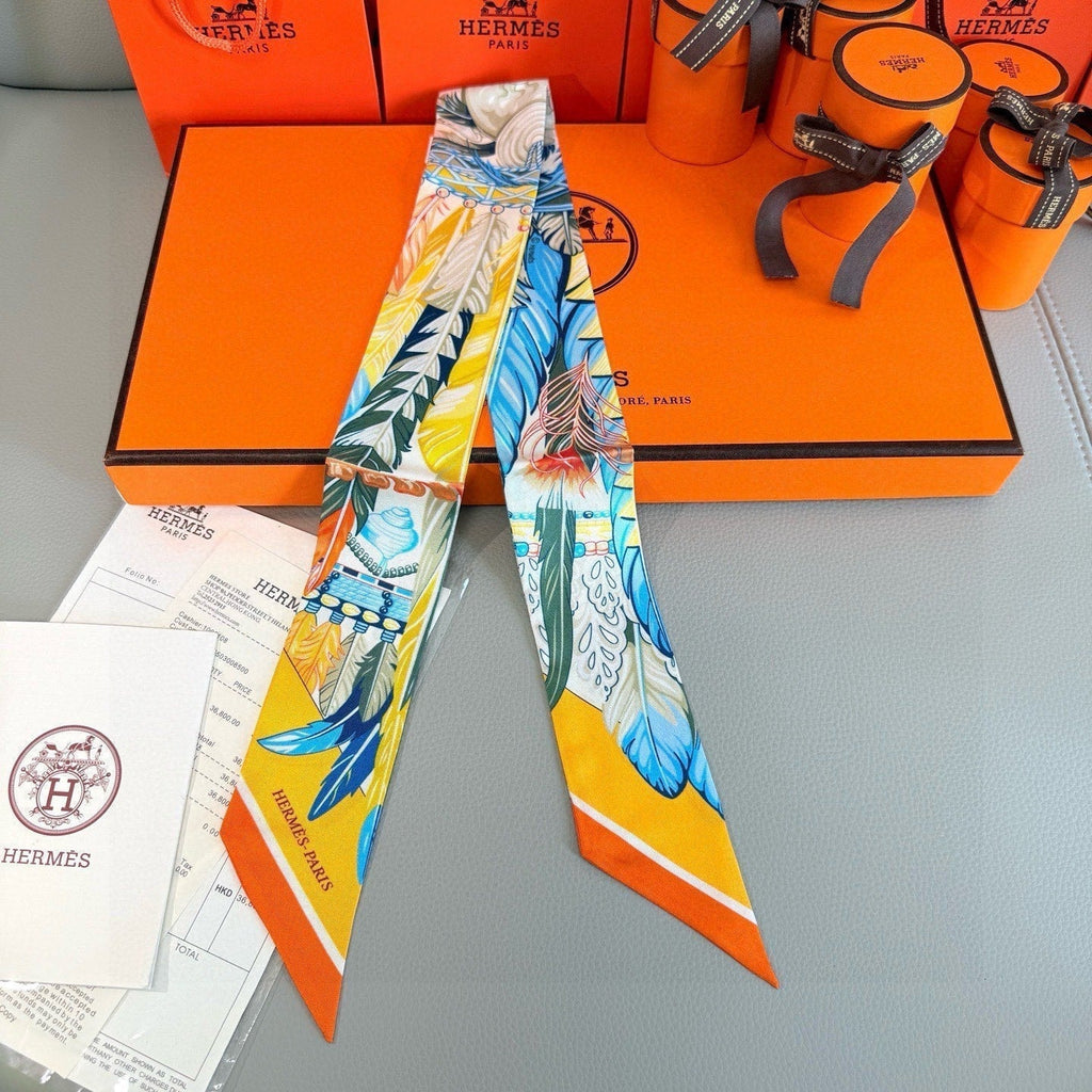 HERMES HERMES 25S NECKERCHIEF 86 IN SILK 991556