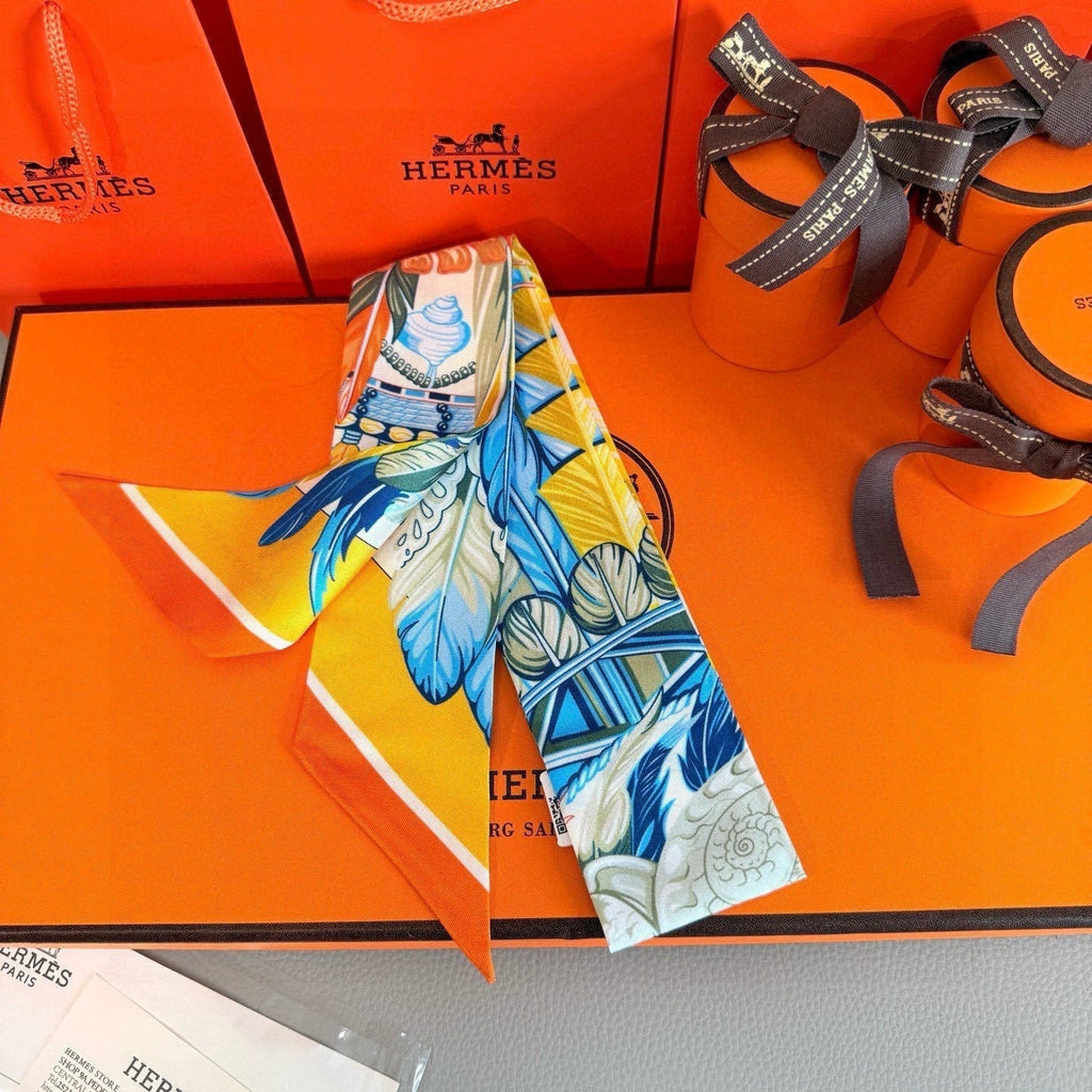 HERMES HERMES 25S NECKERCHIEF 86 IN SILK 991556