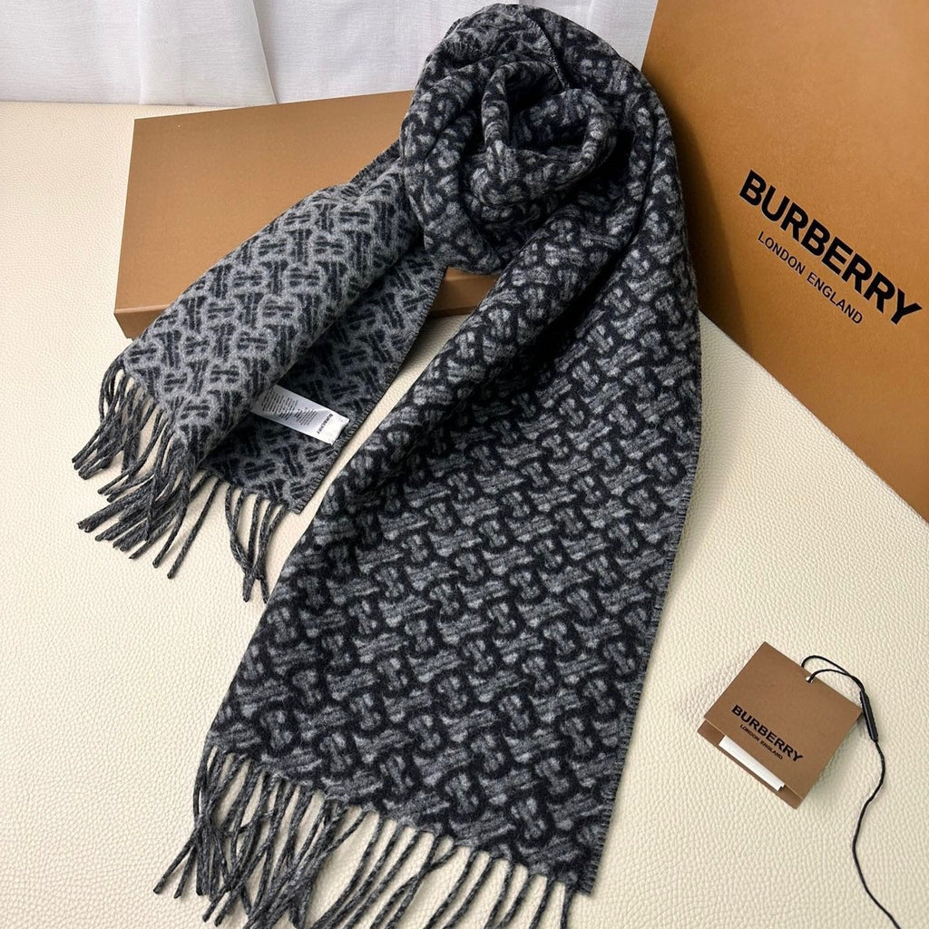 BURBERRY SCARF 168 CM IN DARK GRAY CASHMERE 394721