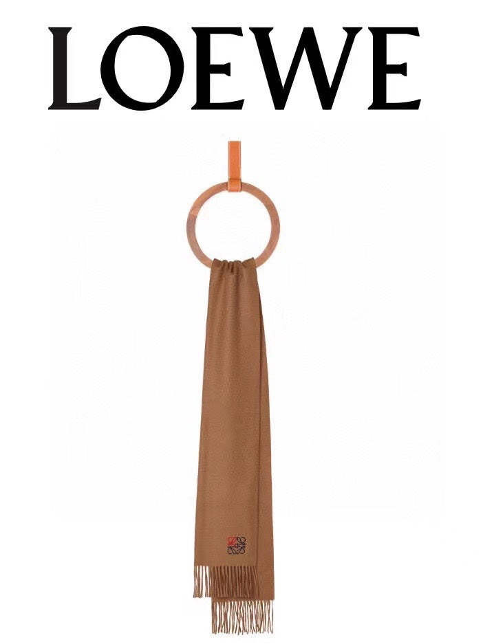 LOEWE SCARF 180 CM IN CAMEL BEIGE CASHMERE 353156