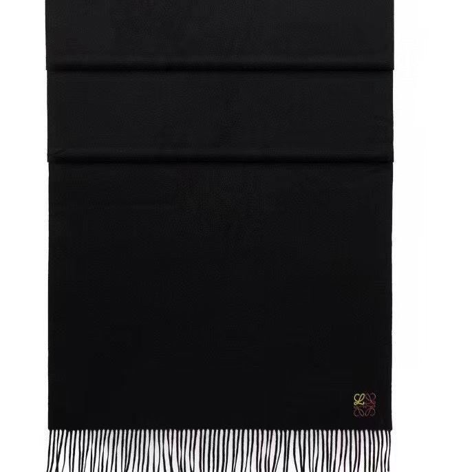 LOEWE SCARF 180 CM IN BLACK CASHMERE 353157