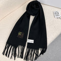 LOEWE SCARF 180 CM IN BLACK CASHMERE 353157