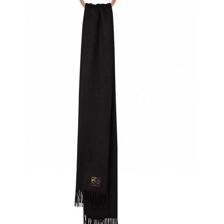 LOEWE SCARF 180 CM IN BLACK CASHMERE 353157