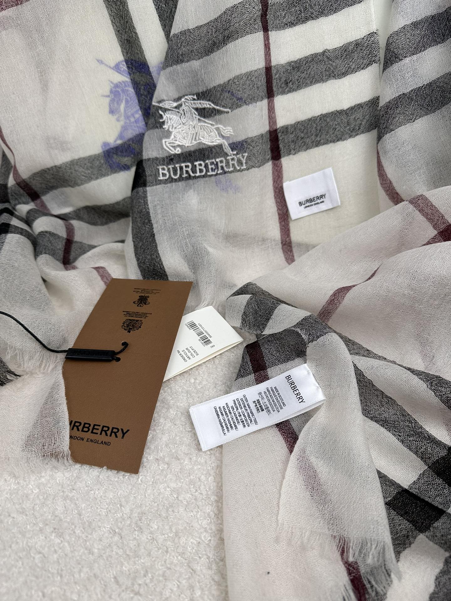 BURBERRY BBR SCARF 220 CM IN CASHMERE 490971